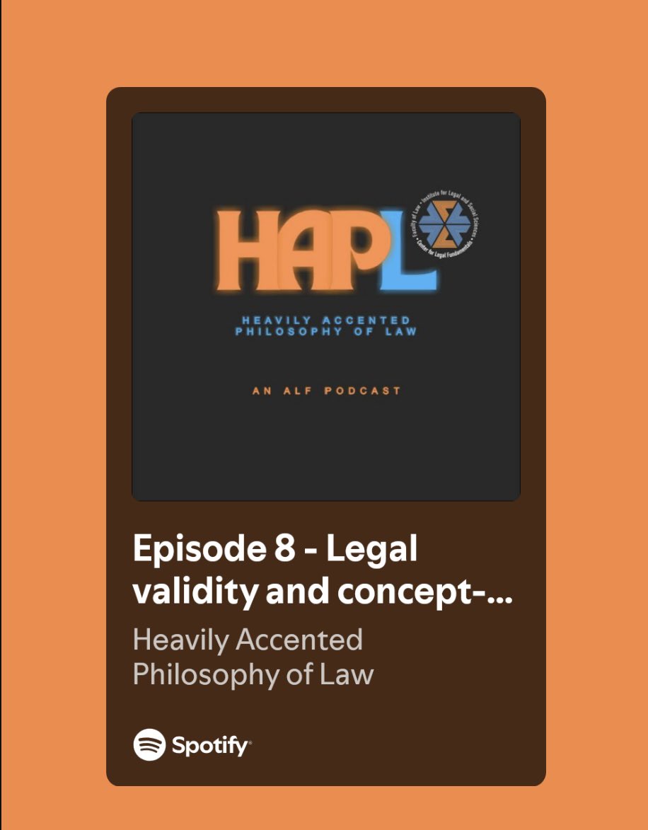ALF (@alfhorizon) on Twitter photo New Episode of the ALF HAPL Podcast Is Now!
Episode 8 of the Heavily Accented Philosophy of Law Podcast features Professor Mathieu Carpentier (<a href="/CarpentierUT1/">Mathieu Carpentier</a>) (University of Toulouse Capitole & Institut Universitaire de France), who discusses legal validity. New Episode of the ALF HAPL Podcast Is Now!
Episode 8 of the Heavily Accented Philosophy of Law Podcast features Professor Mathieu Carpentier (<a href="/CarpentierUT1/">Mathieu Carpentier</a>) (University of Toulouse Capitole & Institut Universitaire de France), who discusses legal validity.