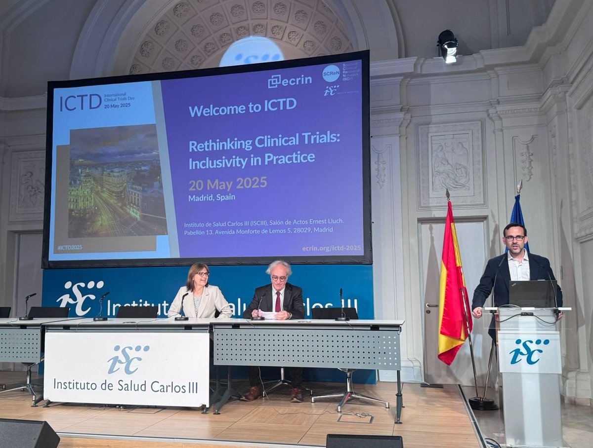 Ha comenzado en el #ISCIII la jornada internacional 'Rethinking clinical trials: inclusivity in practice', en el Día Internacional del Ensayo Clínico.

Nuestra directora, Marina Pollán, inaugura el encuentro, en el que participan nuestros subdirectores <a href="/druiziruela/">Daniel Ruiz Iruela</a> y <a href="/sariperona/">Rosario Perona</a>