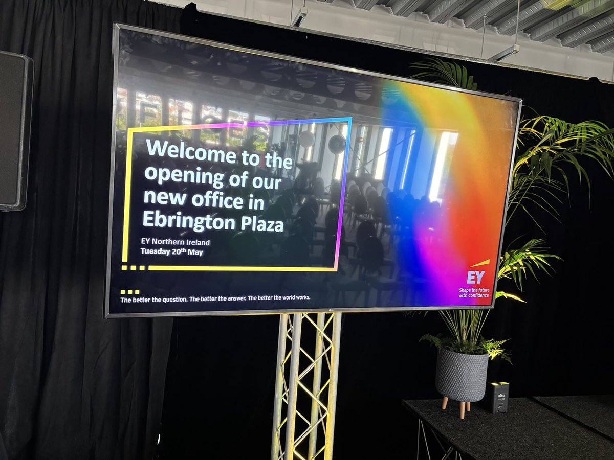 Business consultancy EY set to open its new northwest regional office at EbringtonPlaza in Derry, which will accommodate up to 120 people including new hires in roles such as cybersecurity, AI and core tax/audit/consulting. Great breakfast too and all media welcome