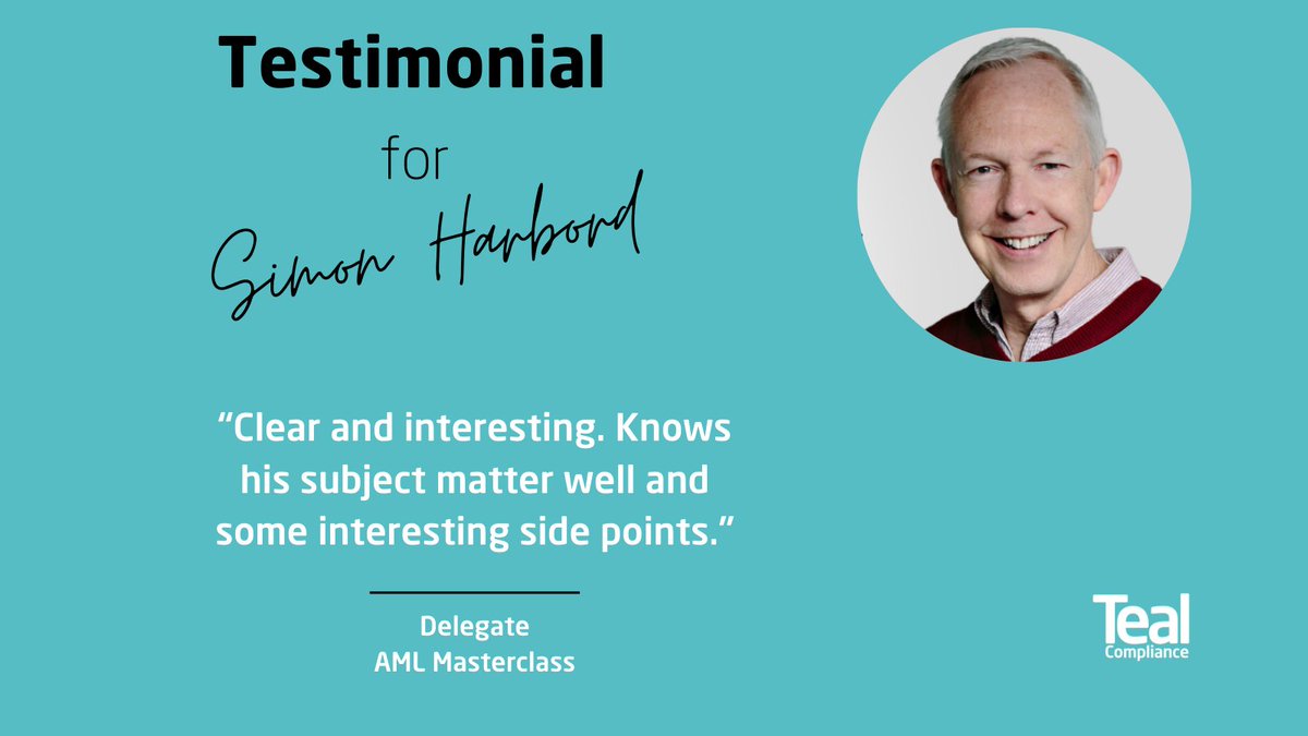 ⭐Congratulations to our Head of Consulting and Auditing, Simon Harbord, for this fantastic feedback following our much sought-after AML Essentials Course. 

Want to know more about our training ? Visit loom.ly/xNrKYBI

#amltraining