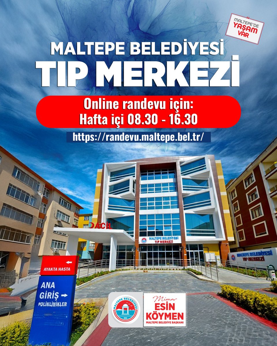 🩺Sağlığınız için buradayız! ❤

Maltepe Belediyesi Tıp Merkezimizden yararlanmak isteyen komşularımız için randevu almak şimdi daha kolay:

🔗 Online Randevu: randevu.maltepe.bel.tr

📞 Telefonla Randevu: 444 17 06

#MaltepedeYaşamVar