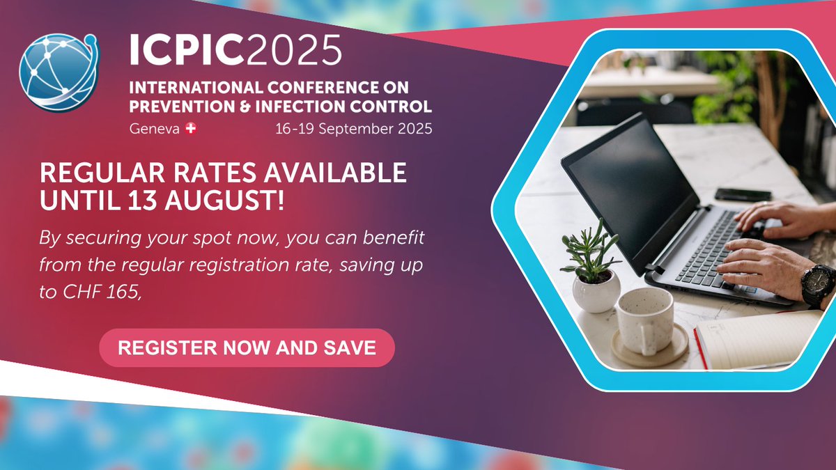 ICPIC_meeting's tweet image. Register now for #ICPIC2025 and save – Regular rates available until 13 August! 📆
By securing your spot now, you can benefit from the regular registration rate, saving up to CHF 165.🦠
➡️ Register now: tinyurl.com/ICPIC-2025-Reg…