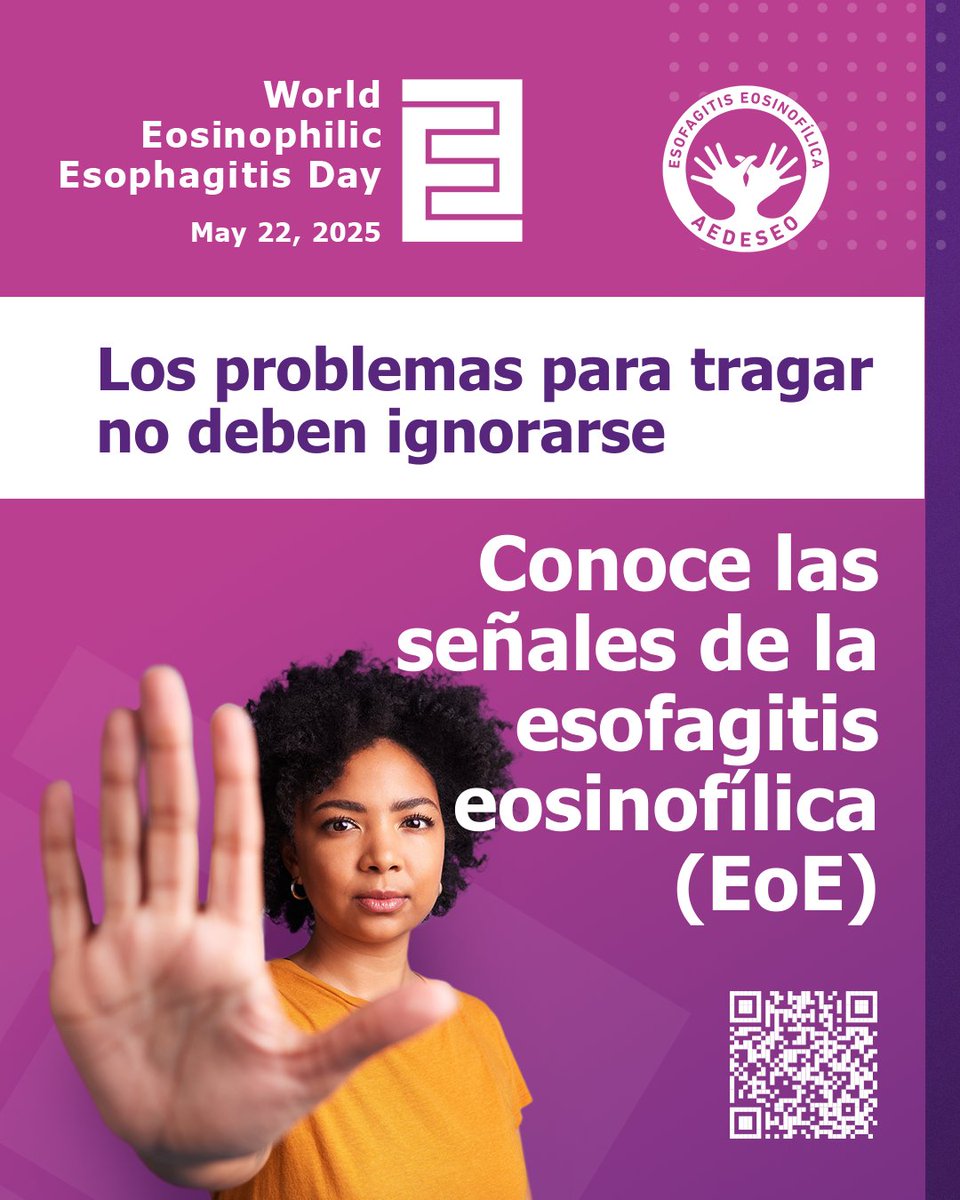 📅 El 22 de mayo de 2025 se celebrará por primera vez el #DíaMundialEoE 🌍

Una fecha clave para dar visibilidad a la Esofagitis Eosinofílica (EoE) 💙 👉

📝 Webinar 22 mayo «Día Mundial de la EoE!»: acortar.link/F0qYhz

#EoEday <a href="/aedeseo/">aedeseo - EoE</a> <a href="/EUREOS_EoE/">EUREOS</a>