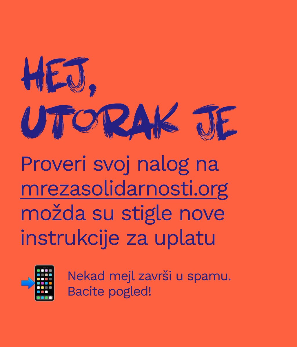 Možda vas instrukcija za uplatu već čekaju na sajtu.
Ulogujte se i proverite na mrezasolidarnosti.org

A mejl - zavirite i u spam ili promotion, za svaki slučaj