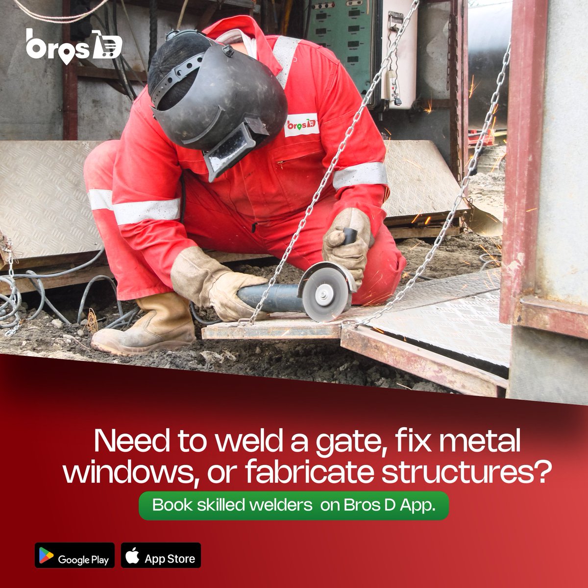 BrosDAPP's tweet image. From custom security grills to strong fences, our welders deliver strength and style. Book the best hands today. 💪 #ToolTimeTuesday #WeldingNaijaStyle #SafeAndSecure #BrosDApp