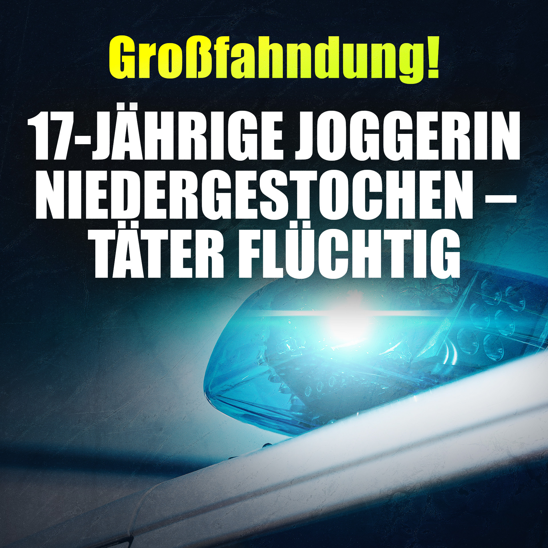 +++ Schon wieder eine Messer-Attacke! Eine 17-Jährige wurde beim Joggen von einem Mann mit dunklem T...