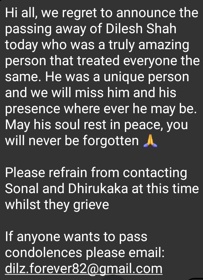 Carbs (@andrewcarberry) on Twitter photo In regards to the passing of my good friend <a href="/DylanShah/">Dylan Shah</a> yesterday the family have passed this message on In regards to the passing of my good friend <a href="/DylanShah/">Dylan Shah</a> yesterday the family have passed this message on