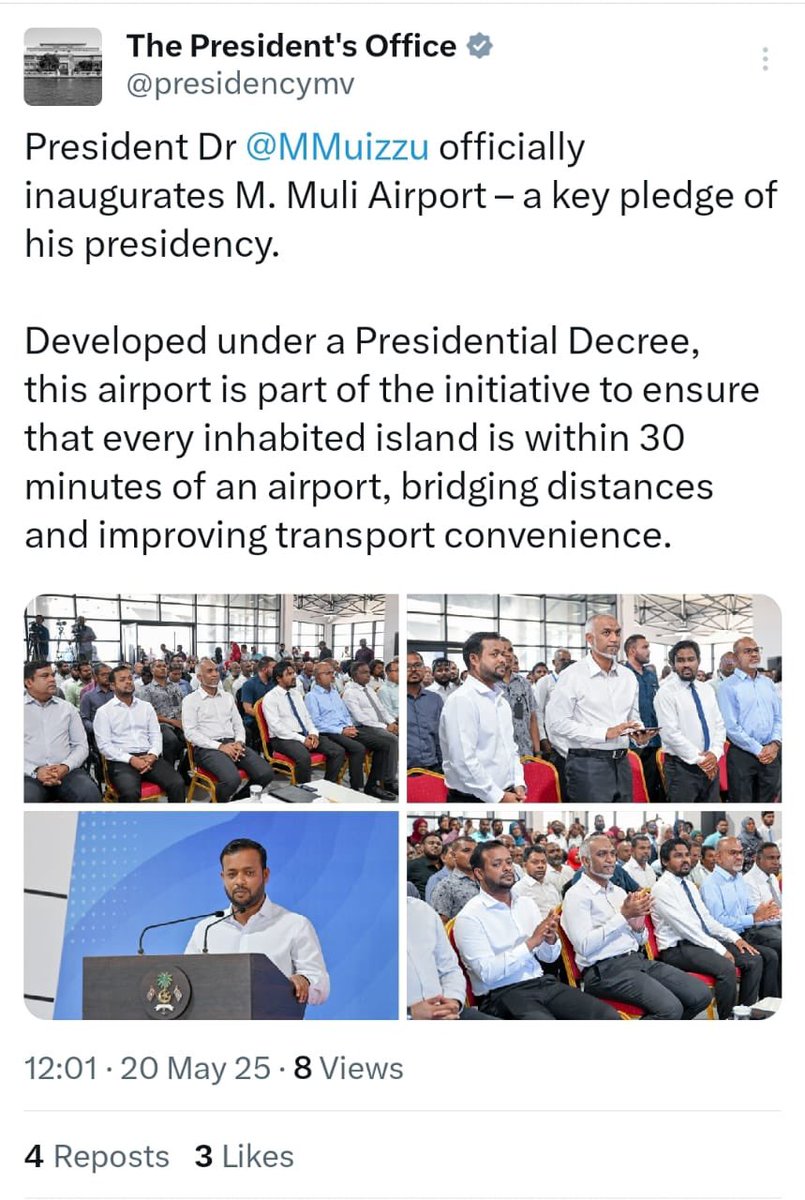 ރައީސް <a href="/ibusolih/">Ibrahim Mohamed Solih</a> ގެ ވެރިކަމުގަ 99އިންސައްތަ ނިންމާފައިވާ މުލީ އެއަރޕޯޓުގެ ކުރެޑިޓްނަގަން ތިހާވަރަށް އިތުރުފުޅު ހެއްދެވިޔަސް މުލީ އަދި ރާއްޖޭގެ ރައްޔިތުންނަކަށް އޮޅުވައެއްނުލެވޭނެ.