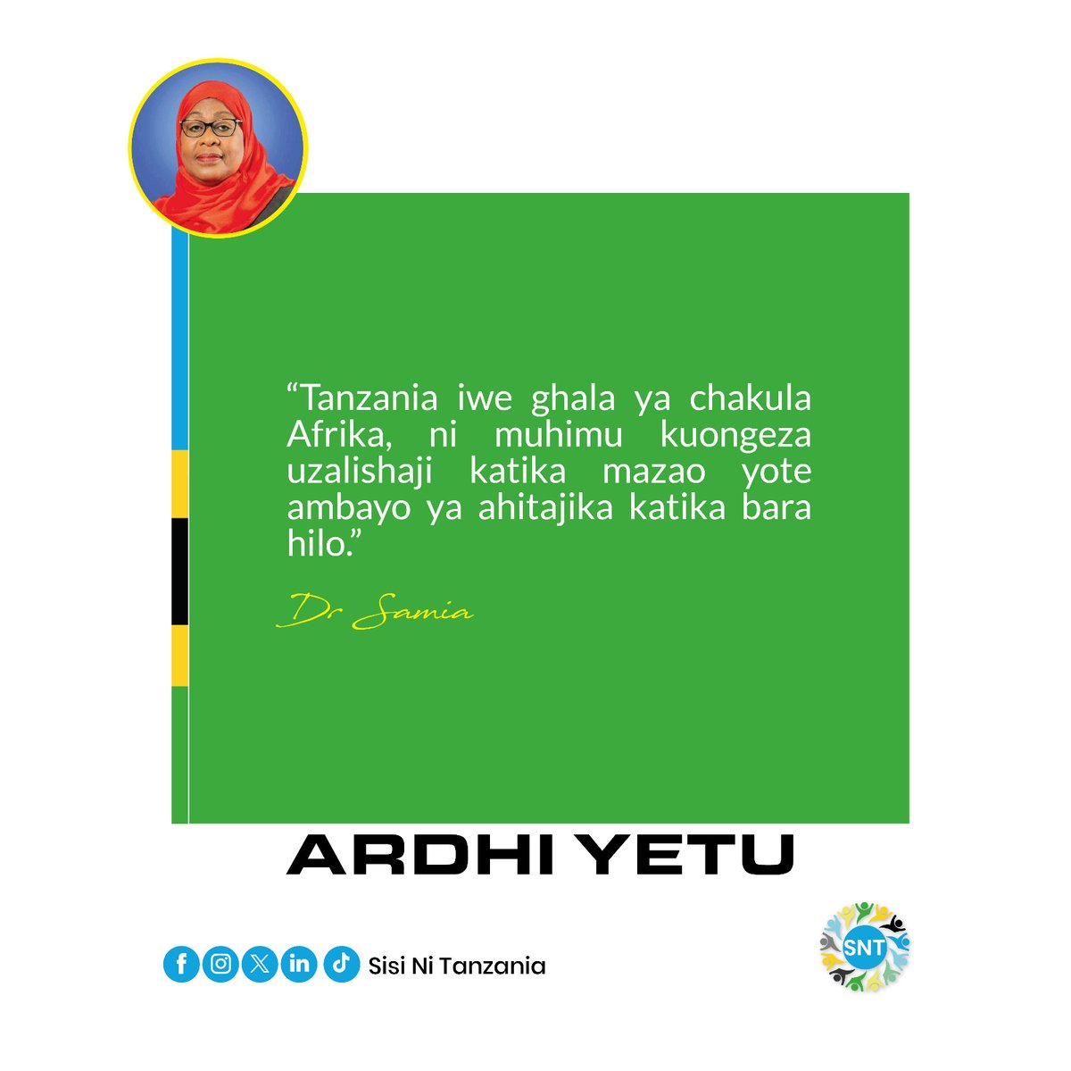 "Tanzania iwe ghala la chakula Africa,ni muhimu kuongeza uzalishaji katika mazao yote ambayo yanahitajika katika bara hili."
#Sisinitanzania #nchiyangukwanza #matokeochanya #kaziiendelee #kazinaututunasongambele #katibanasheria #mslac #SSH