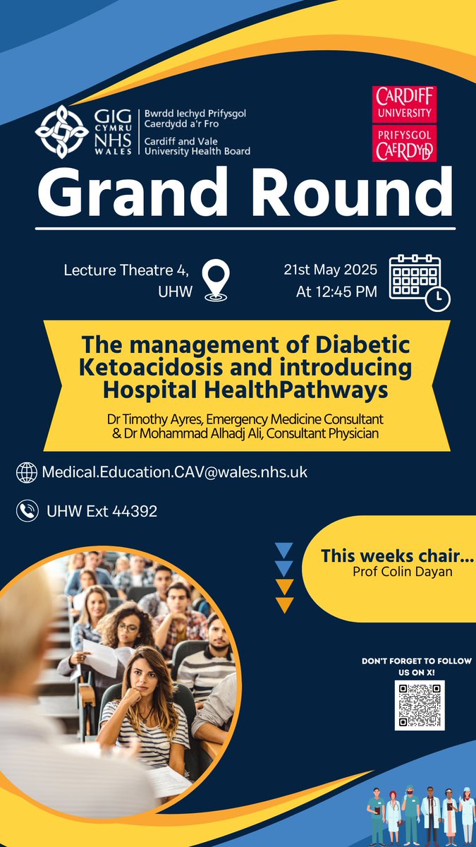 Grand Round this week🏥
The management of Diabetic Ketoacidosis and introducing Hospital HealthPathways🩺😃
#CAVUHB #GrandRound