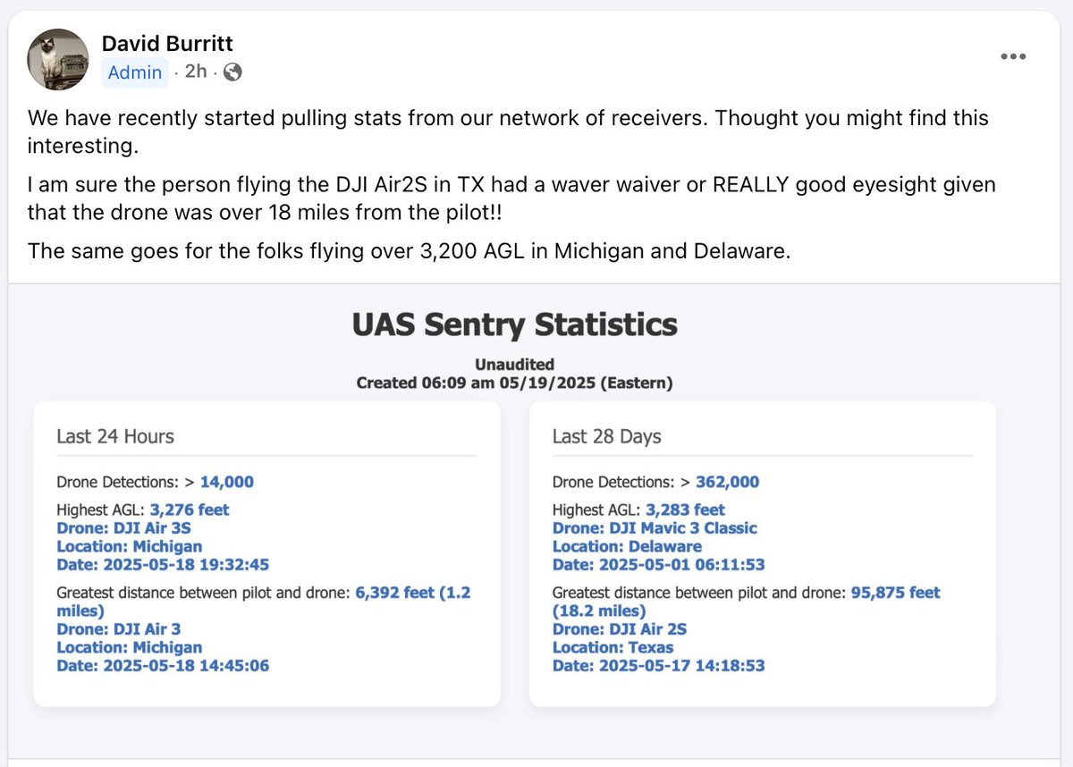 iKiteFlyer's tweet image. Here's the type of thing we can look forward to in the UK with the advent of #RemoteID #RID and random organisations harvesting the data out of the air. The media will have a field day with (inaccurate?) posts like this.
CC/ @ARPASUK @UAVHive @xjet @sUASnews @Flying_Robots…