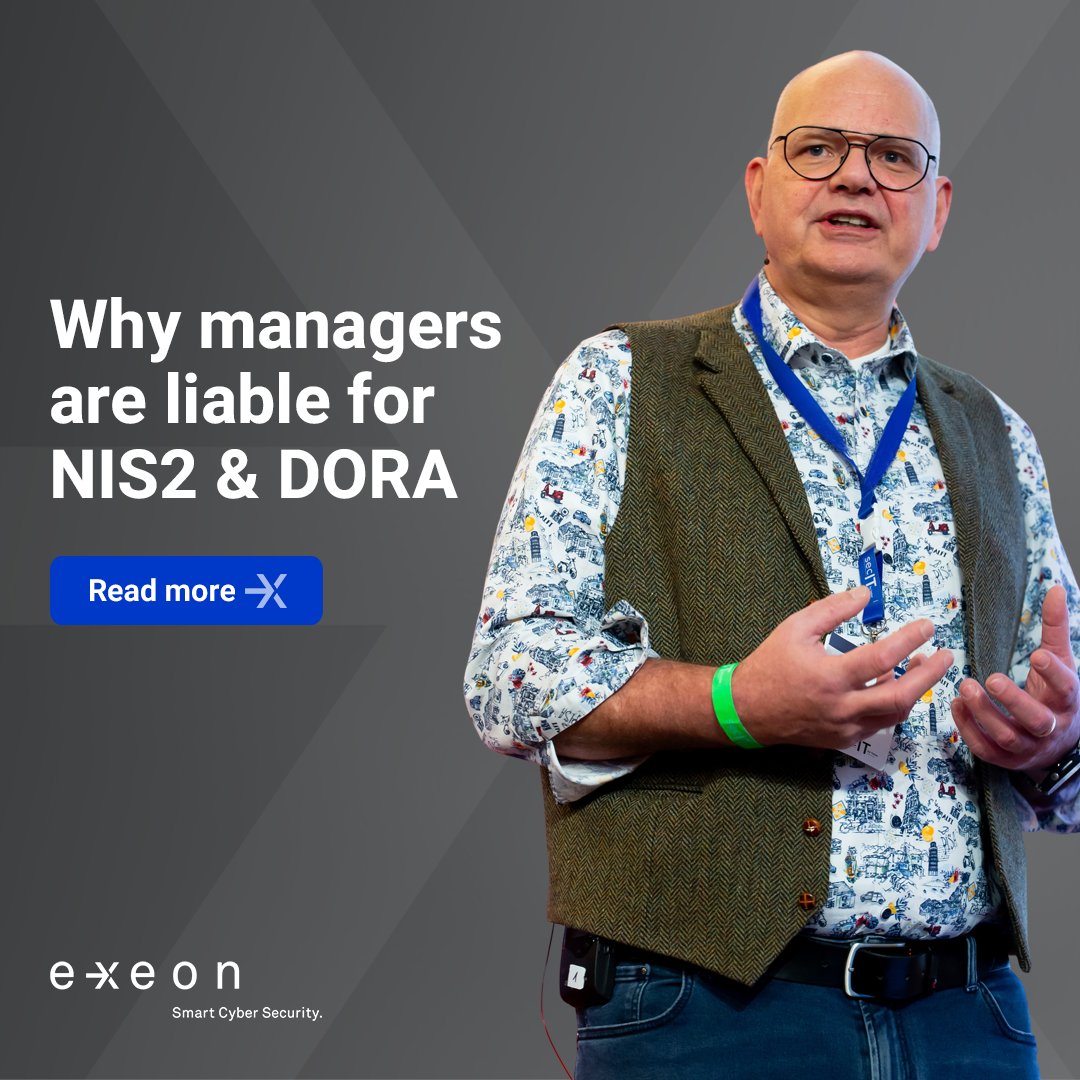 #NIS2 &amp; #DORA: Managers Are Liable for #Cybersecurity🔒
Read more on protecting your company, appointing a cybersecurity officer at management level, regular security audits &amp; training, full visibility for your corporate network &amp; more: exeon.com/blog/why-manag…
#NDR #AI #ML #Exeon
