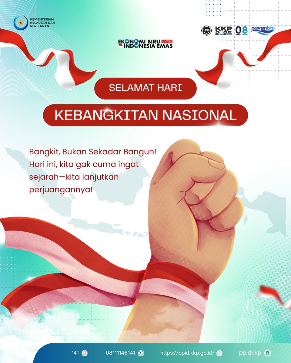 ppidkkp's tweet photo. Selamat Memperingati Hari Kebangkitan Nasional 20 Mei 2025

Momentum ini mengingatkan kita untuk memperkuat persatuan dan semangat juang dalam membangun Indonesia yang lebih maju.

#Harkitnas2025 #BangkitUntukIndonesiaMaju https://t.co/8wRRqfBpq4