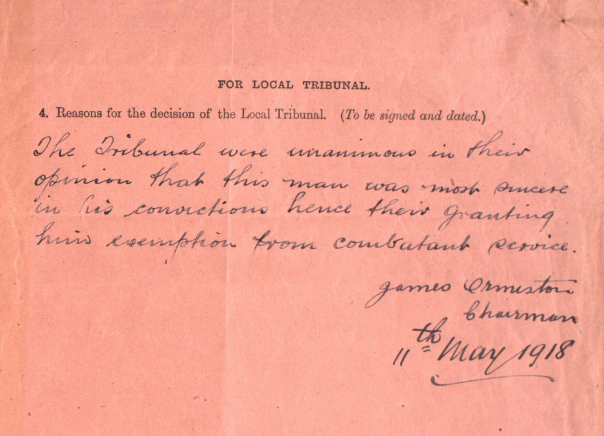 Application by Robert Logan of Tranent for exemption from military service on grounds of conscientious objection.

If your male ancestor lived in Lothian or the Borders during World War I, find out if they applied for exemption from military service 👇

bit.ly/SPAppeals