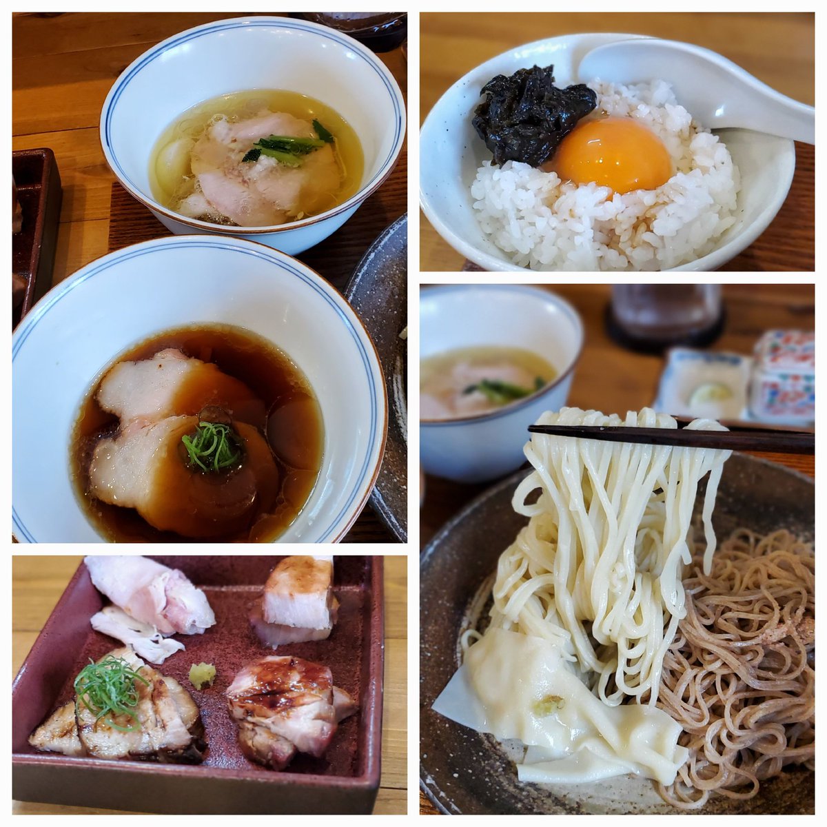 2sweetbeanpaste's tweet photo. Ramen FeeL@日向和田🔰

Ramen FeeLさんに初訪問
で贅沢連食🍜🙋

・特上醤油らぁ麺
・名古屋コーチン有明海苔佃煮ご飯

清湯スープに鶏の旨味と醤油の味わい
でメチャクチャ美味しくて自家製麺の中細ストレート麺は極上醤油スープとの相性抜群😆
トッピングのチャーシューやワンタンも極上でした🤩

・FeeLつけ麺スープダブル(麺大盛り)
・チャーシュー皿

スープは醤油と塩の2種類が楽しめて麺は3種あり白い細麺、黒い麺、白い太麺で
一杯で何通りもの味わいが楽しめ美味しかったです😋
チャーシューは全てが絶品🤩
ご馳走様でした🙇