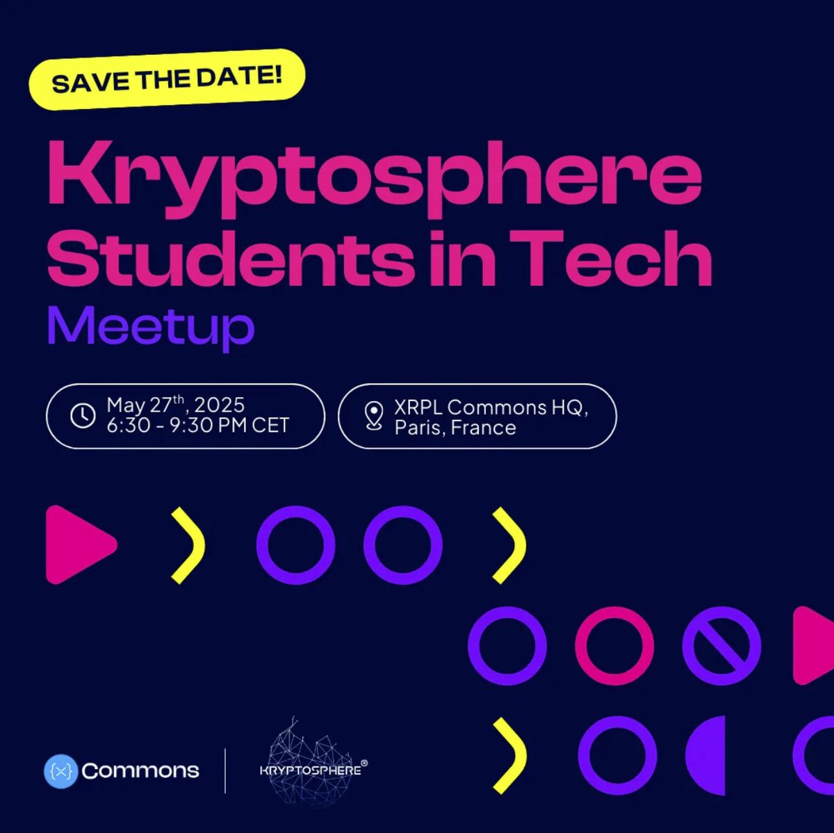 KRYPTOSPHERE® (@kryptosphere_) on Twitter photo 🎉 Join us on May 27 at 6:30PM for the end-of-month <a href="/KRYPTOSPHERE_/">KRYPTOSPHERE®</a> meetup at <a href="/xrpl_commons/">XRPL Commons</a> HQ (84 rue Beaubourg, Paris 3e)!
This special edition is all about connecting Web3 students & professionals 🍻
Whether you're exploring the space or looking for your first job in Web3, 🎉 Join us on May 27 at 6:30PM for the end-of-month <a href="/KRYPTOSPHERE_/">KRYPTOSPHERE®</a> meetup at <a href="/xrpl_commons/">XRPL Commons</a> HQ (84 rue Beaubourg, Paris 3e)!
This special edition is all about connecting Web3 students & professionals 🍻
Whether you're exploring the space or looking for your first job in Web3,