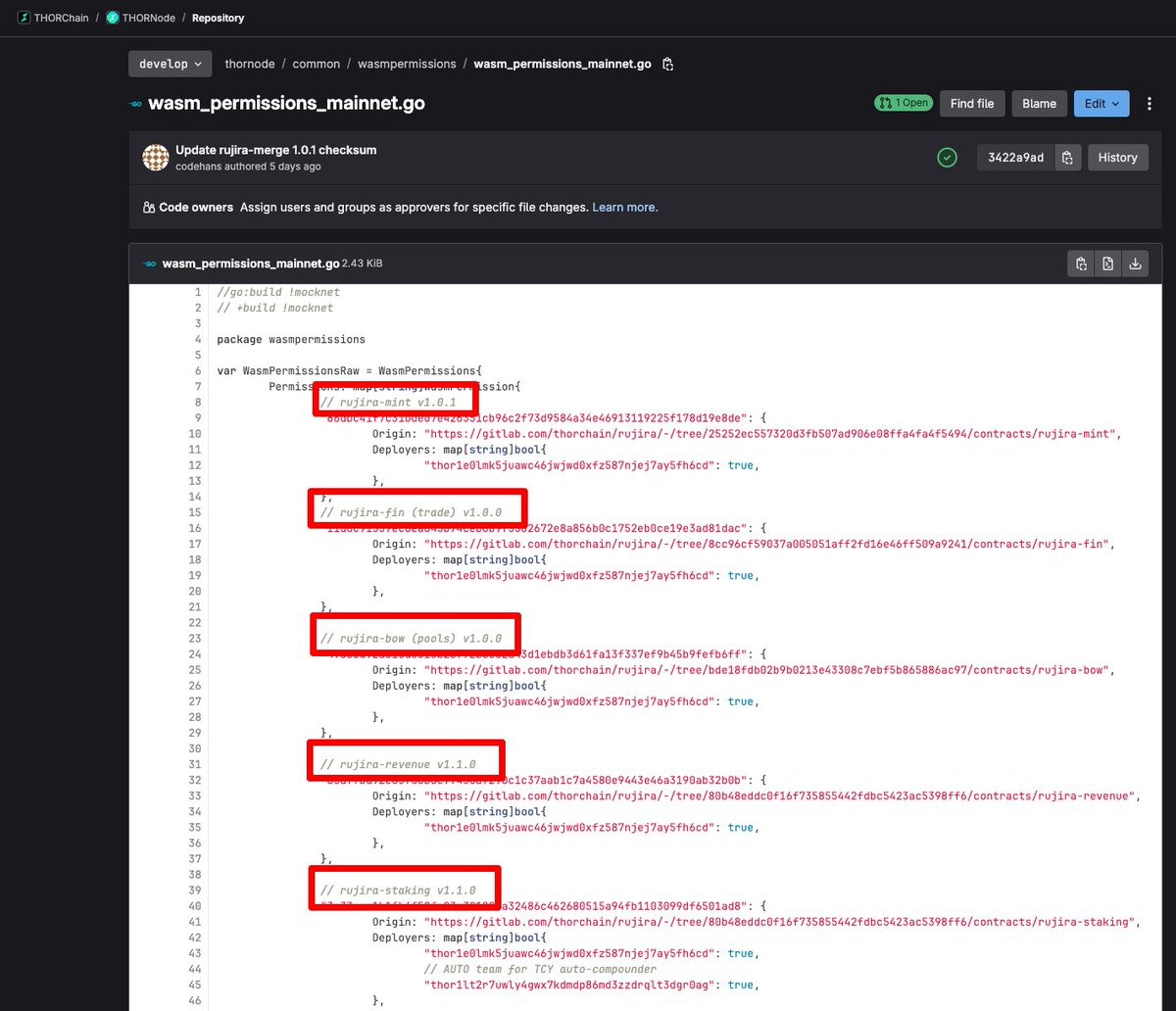 wagmidotglobal's tweet photo. GM

@THORChain adding contract permissions for
⚡️ $RUJI TGE
⚡️ Staking and Revenue
⚡️ RUJI Trade
⚡️ RUJI Pools 

A complete DeFi suite, built on native assets. Finally, all chains can deploy on an app layer that connects them all

LFG @RujiraNetwork https://t.co/cJ1JvA1xa8