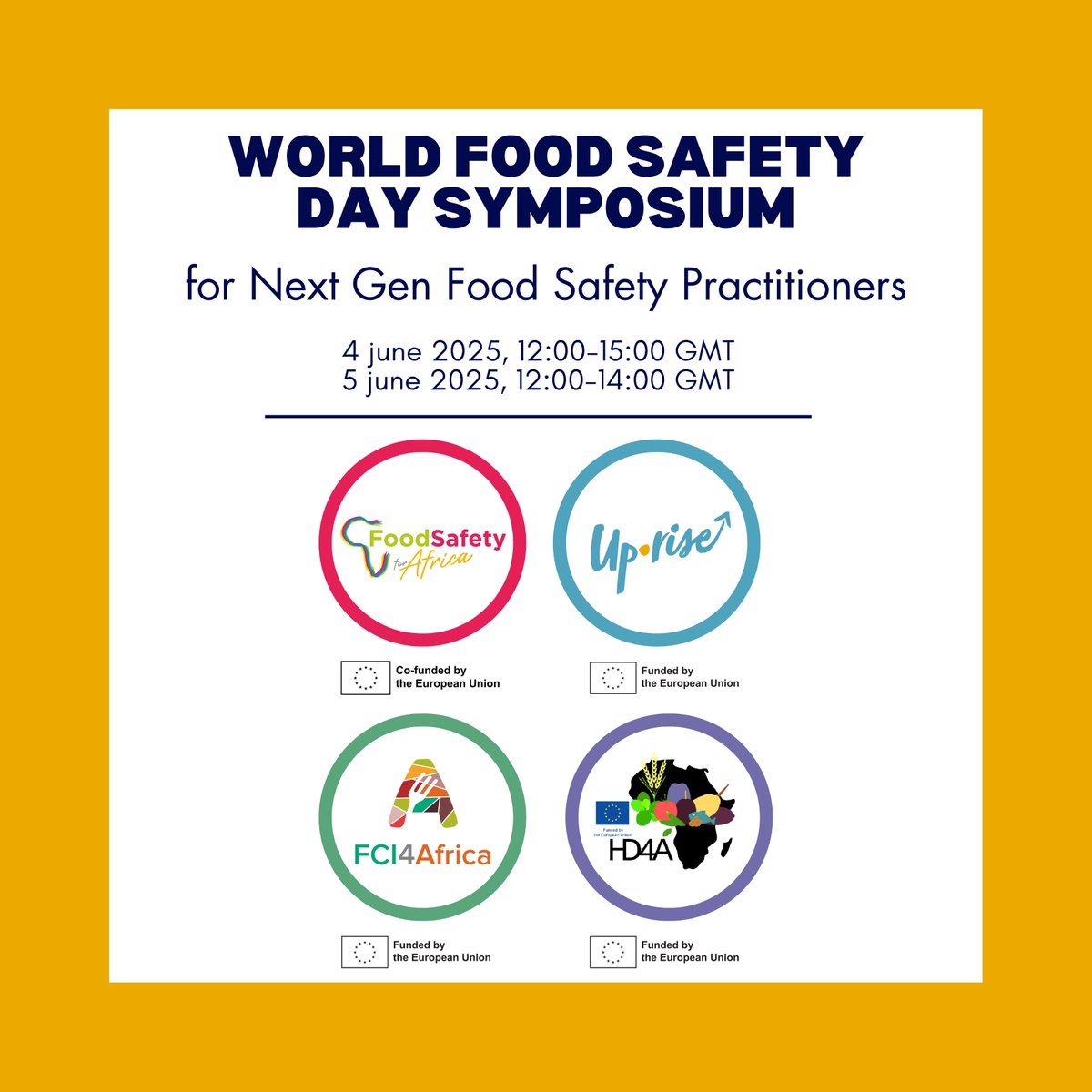FCI4Africa (@fci4africa) on Twitter photo 📢 Save the date for the #WorldFoodSafetyDay Symposium for Next Gen Food Safety Practitioners, co-organised by <a href="/fs4africa/">FoodSafety4Africa</a>, <a href="/FCI4Africa/">FCI4Africa</a>, <a href="/Healthy4A/">HealthyDiets4Africa</a>, and <a href="/EU_AU_Uprise/">Uprise Food Safety Project</a>.
- Register here: bit.ly/4kbA8hx
- Simultaneous interpretation in French available
#FoodSafety 📢 Save the date for the #WorldFoodSafetyDay Symposium for Next Gen Food Safety Practitioners, co-organised by <a href="/fs4africa/">FoodSafety4Africa</a>, <a href="/FCI4Africa/">FCI4Africa</a>, <a href="/Healthy4A/">HealthyDiets4Africa</a>, and <a href="/EU_AU_Uprise/">Uprise Food Safety Project</a>.
- Register here: bit.ly/4kbA8hx
- Simultaneous interpretation in French available
#FoodSafety