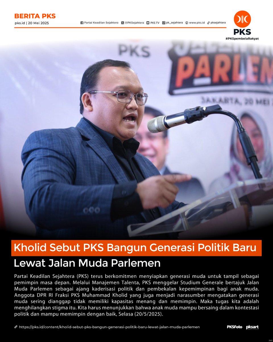 Kholid Sebut PKS Bangun Generasi Politik Baru Lewat Jalan Muda Parlemen

Kita harus menunjukkan bahwa anak muda mampu bersaing dalam kontestasi politik dan mampu memimpin dengan baik,” tegas Kholid.

pks.id/content/kholid…