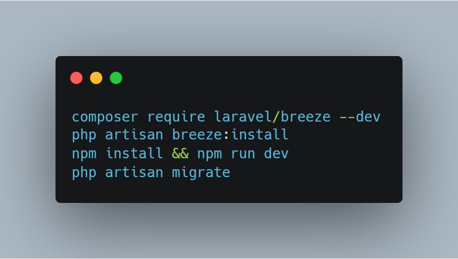 🔐 تعبت من بناء نظام تسجيل دخول من الصفر؟
مع Laravel Breeze، خطوتك التالية لبناء نظام auth متكامل بأوامر بسيطة جداً!
ما عليك إلا:

composer require laravel/breeze --dev
php artisan breeze:install
npm install &amp;&amp; npm run dev
php artisan migrate

وشغل التطبيق واستمتع.

#php