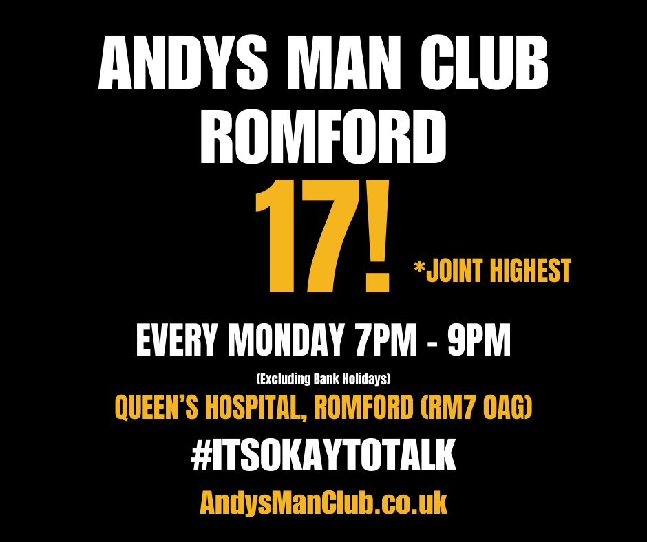 Déjà vu? 1️⃣7️⃣👌

17 again last night, with 5 guys attending for the first time.

You can feel a real sense of community building, which was always the aim - so many of the lads have come a long way since we opened in December.
Long may it continue.

<a href="/andysmanclubuk/">#ANDYSMANCLUB</a>