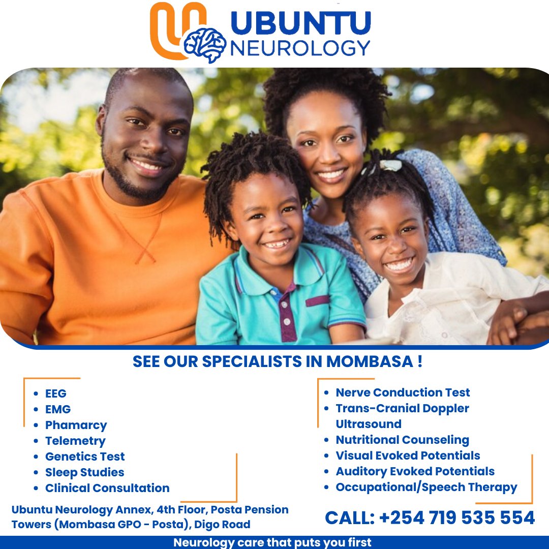 You no longer need to travel to Nairobi for expert paediatric neurology care — it's now available at our Ubuntu Neurology Clinic in Mombasa! Quality, compassionate care, closer to home.

For more information call 0719535554.  #NeurologyServices