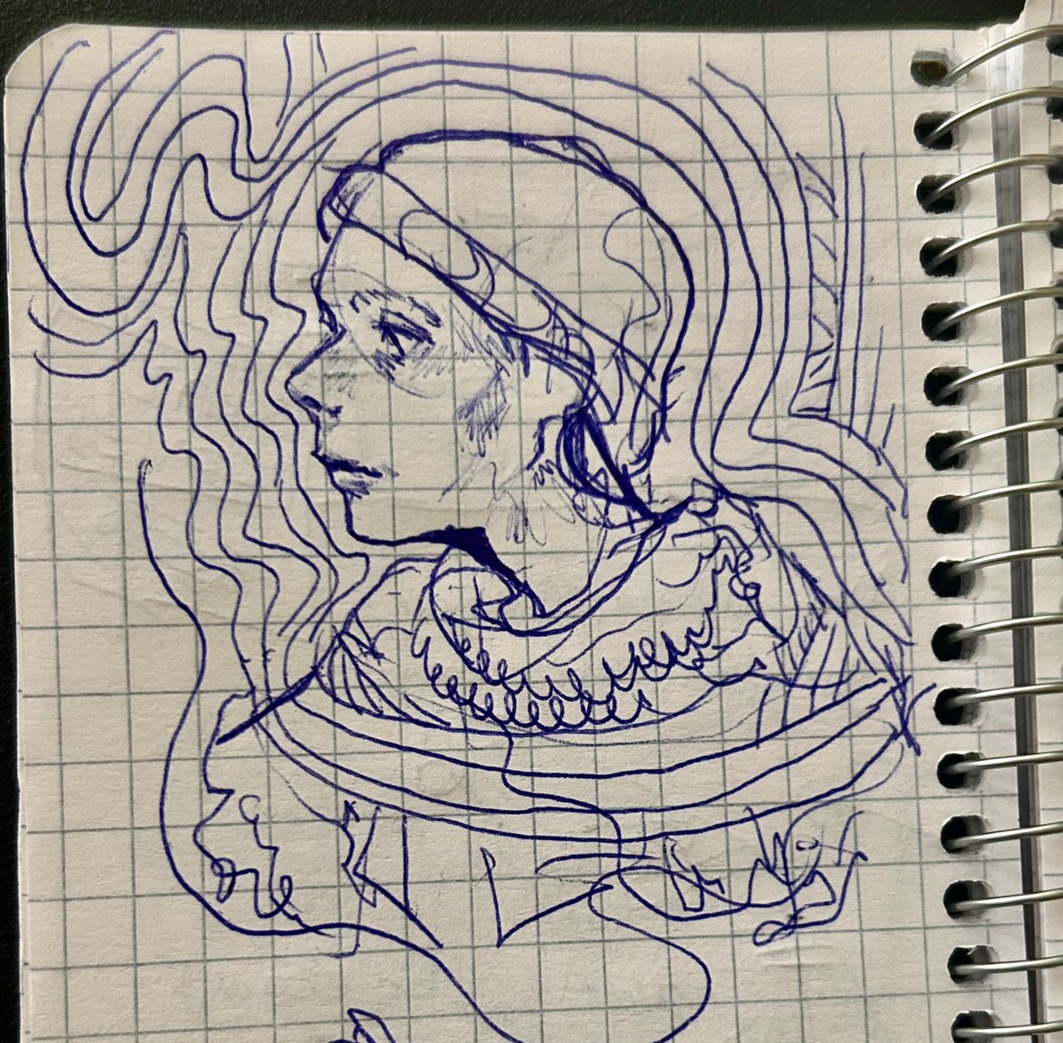 toniclock's tweet image. clara doodle i did during a 9 am class