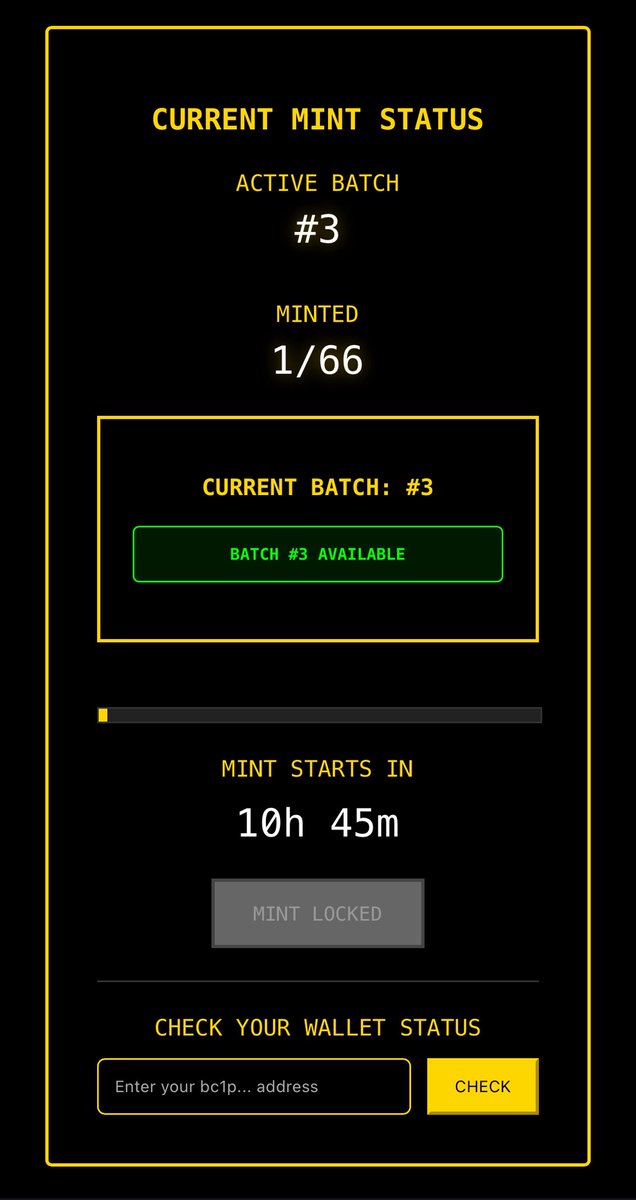 Henky.BTC (@henkybtc) on Twitter photo Batch 3 is minting in 11H
Check if you are eligble.
<a href="/OrdinalTigerBTC/">Bitcoin Tiger Collective</a>
TIGER STYLE
tigerlaunchad.xyz Batch 3 is minting in 11H
Check if you are eligble.
<a href="/OrdinalTigerBTC/">Bitcoin Tiger Collective</a>
TIGER STYLE
tigerlaunchad.xyz