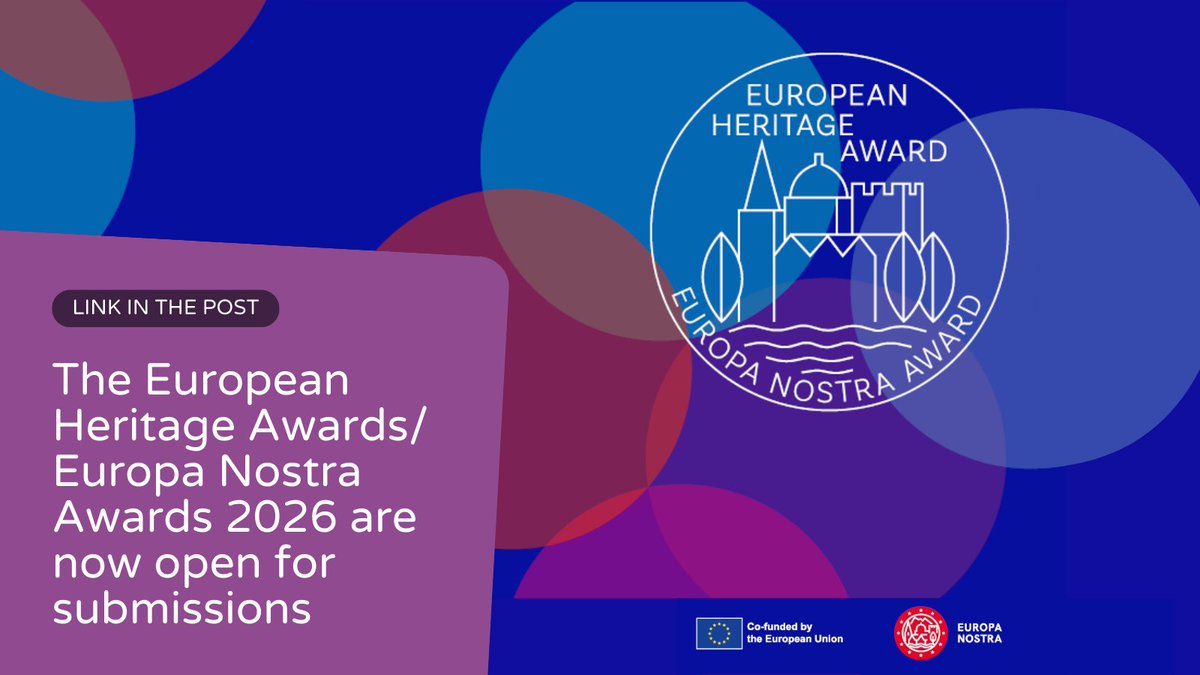 HIGHRES - EU Project (@highresproject) on Twitter photo 📢 Great news for #CulturalHeritage! <a href="/europanostra/">Europa Nostra</a> has announced their prestigious #EuropeanHeritage Awards 2026! 🇪🇺✨
Celebrating outstanding work in preserving and promoting tangible & #IntangibleHeritage.
🗓️ Applications open until 9 Sept 2025. 👉 europeanheritageawards.eu 📢 Great news for #CulturalHeritage! <a href="/europanostra/">Europa Nostra</a> has announced their prestigious #EuropeanHeritage Awards 2026! 🇪🇺✨
Celebrating outstanding work in preserving and promoting tangible & #IntangibleHeritage.
🗓️ Applications open until 9 Sept 2025. 👉 europeanheritageawards.eu