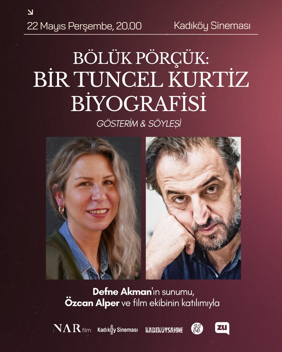 BİR TUNCEL KURTİZ BİYOGRAFİSİ, 20:00’de başlayacak gösterimin ardından, gazeteci yazar Defne Akman’ın sunumu, Özcan Alper ve film ekibinin katılımıyla bir söyleşi de gerçekleşecek.

Nar Film 15+1 seçkisi kapsamında gerçekleşecek gösterim ve söyleşi için biletler <a href="/biletinial/">Biletinial</a>’da .