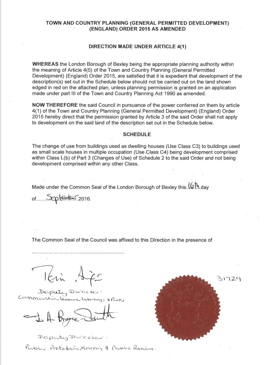 ⚡️Our #Conservative #Bexley Council was one of the FIRST Councils to crack down on HMOs, signing an Article 4 Direction in 2016 which took effect from 2017. 
As a result, planning applications have to be submitted for any such proposal. 
#MakingBexleyEvenBetter