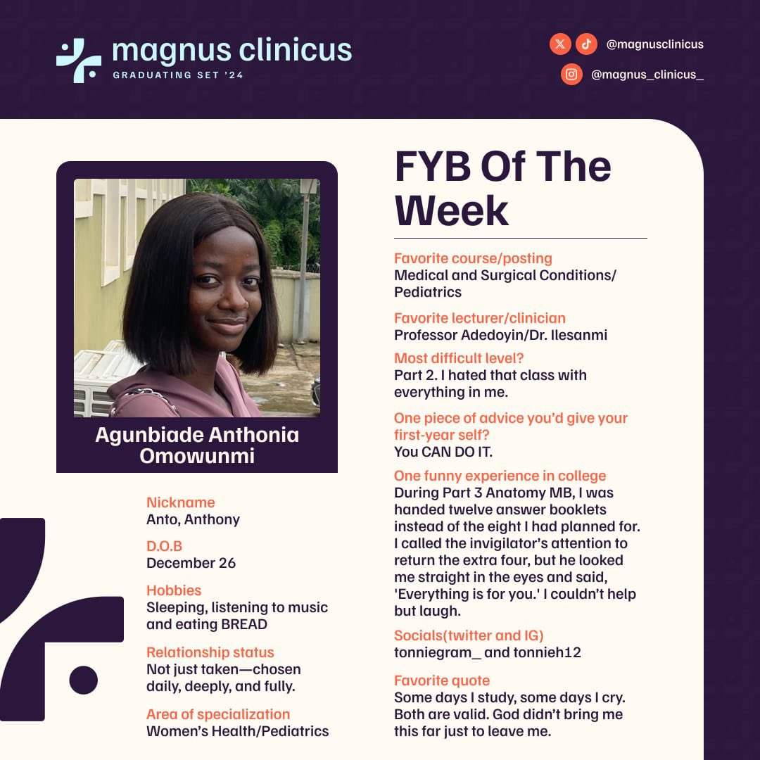 MagnusClinicus's tweet photo. “Some days I study, some days I cry.”

Meet the woman🥰 “Anto”

Her status is just too much oppression 🥱🥱🥱

She wishes to specialise in women's health💯

#fyb of the week 
#magnusclinicus https://t.co/dL9nKSY2Fc