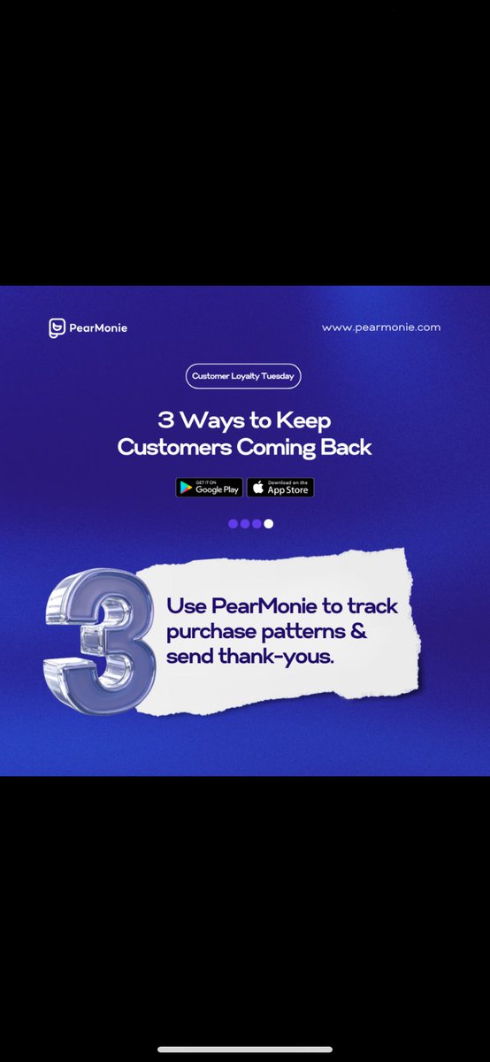 pearmonie's tweet photo. Customer loyalty isn’t magic, it’s strategy😉
Swipe to learn how PearMonie helps you build loyalty, even on a small budget.

#CustomerTips #PearMonieForGrowth https://t.co/5HdBf6k6g9