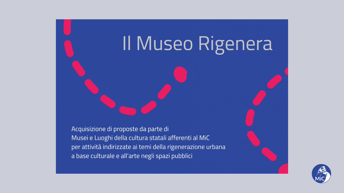 #ministerodellacultura #avvisopubblico #creativitàcontemporanea #cultura #rigenerazioneurbana #periferie
#𝗶𝗹𝗺𝘂𝘀𝗲𝗼𝗿𝗶𝗴𝗲𝗻𝗲𝗿𝗮
I progetti ammessi al finanziamento qui: creativitacontemporanea.cultura.gov.it/ilmuseorigener…