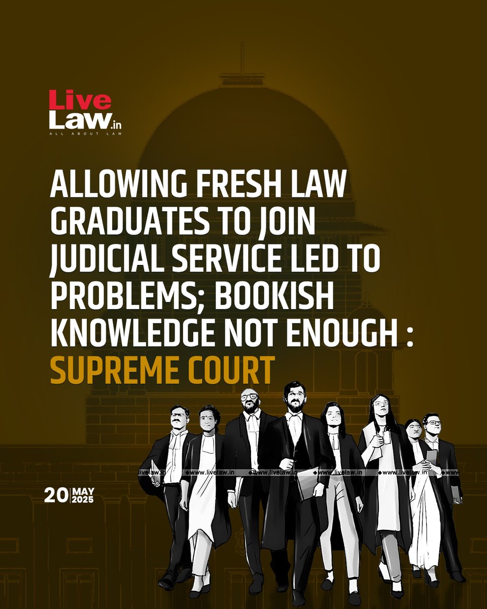 While restoring the 3-year minimum practice requirement to apply for Civil Judge (Junior Division) posts, the Supreme Court expressed concern over the appointment of fresh law graduates as judicial officers without any prior experience at the Bar, terming the practice