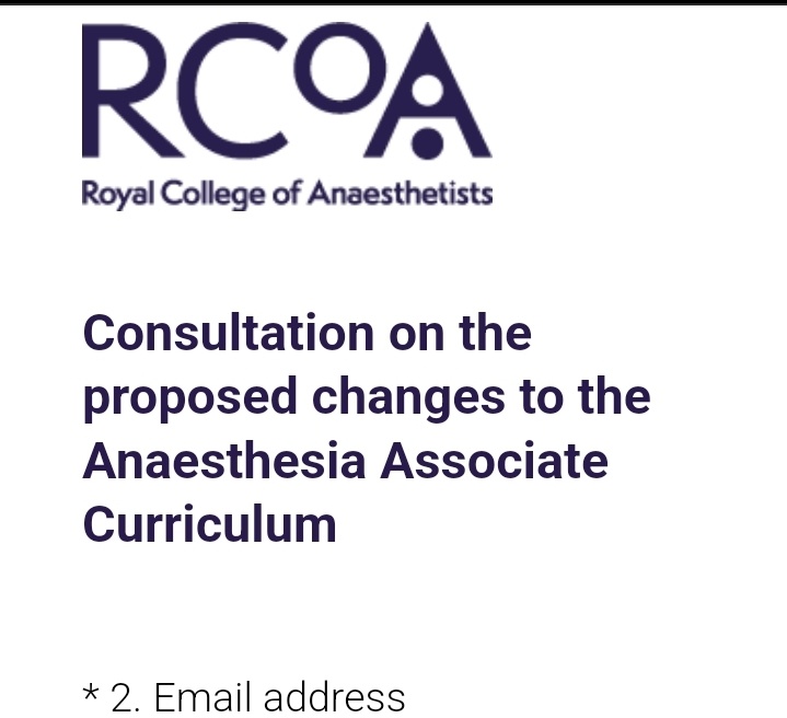 Anaesthetists United (@anaesunited) on Twitter photo The <a href="/RCoANews/">Royal College of Anaesthetists</a> is consulting on updates to the draft AA curriculum to align it with the interim Scope of Practice and HEI teaching.
We support the changes and urge College members to complete the survey - check your inbox!
Deadline: 23 May 2025 The <a href="/RCoANews/">Royal College of Anaesthetists</a> is consulting on updates to the draft AA curriculum to align it with the interim Scope of Practice and HEI teaching.
We support the changes and urge College members to complete the survey - check your inbox!
Deadline: 23 May 2025