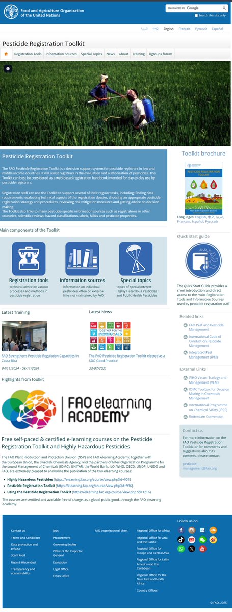 Are you interested in knowing more about the 📲
fao.org/pesticide-regi…

#DYK There are certified and available free of charge courses through <a href="/FAO/">Food and Agriculture Organization</a> elearning Academy, on: 
🧪Highly Hazardous Pesticides 
👩‍💻Pesticide Registration Toolkit 
👩‍🔬Using the Pesticide Registration Toolkit