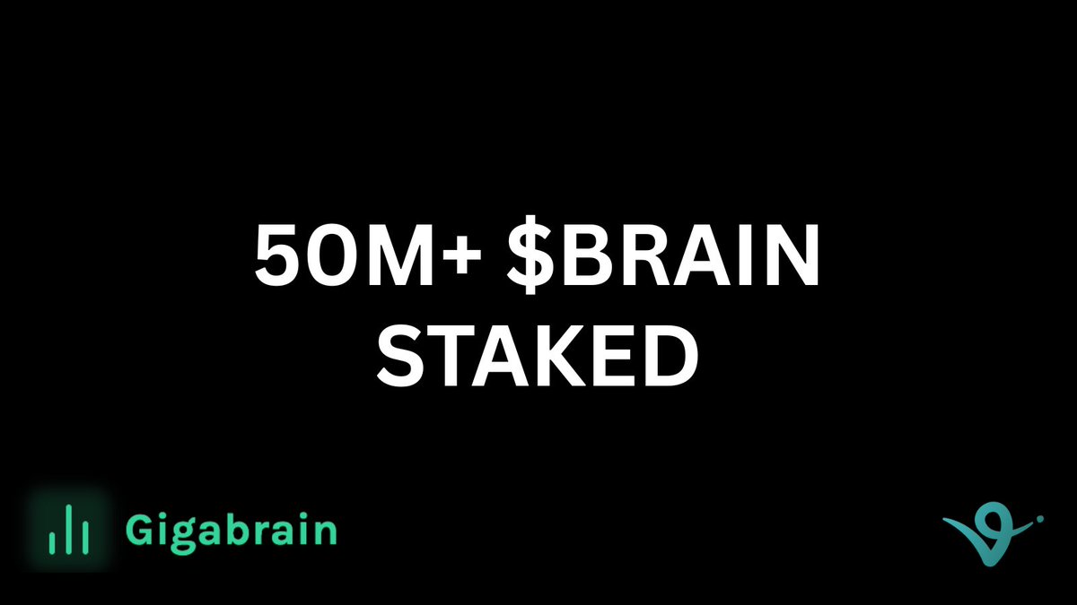 GigabrainGG's tweet photo. 50M+ $BRAIN staked.
5% of supply.

The real ones are locking in. https://t.co/JLycLMzshB