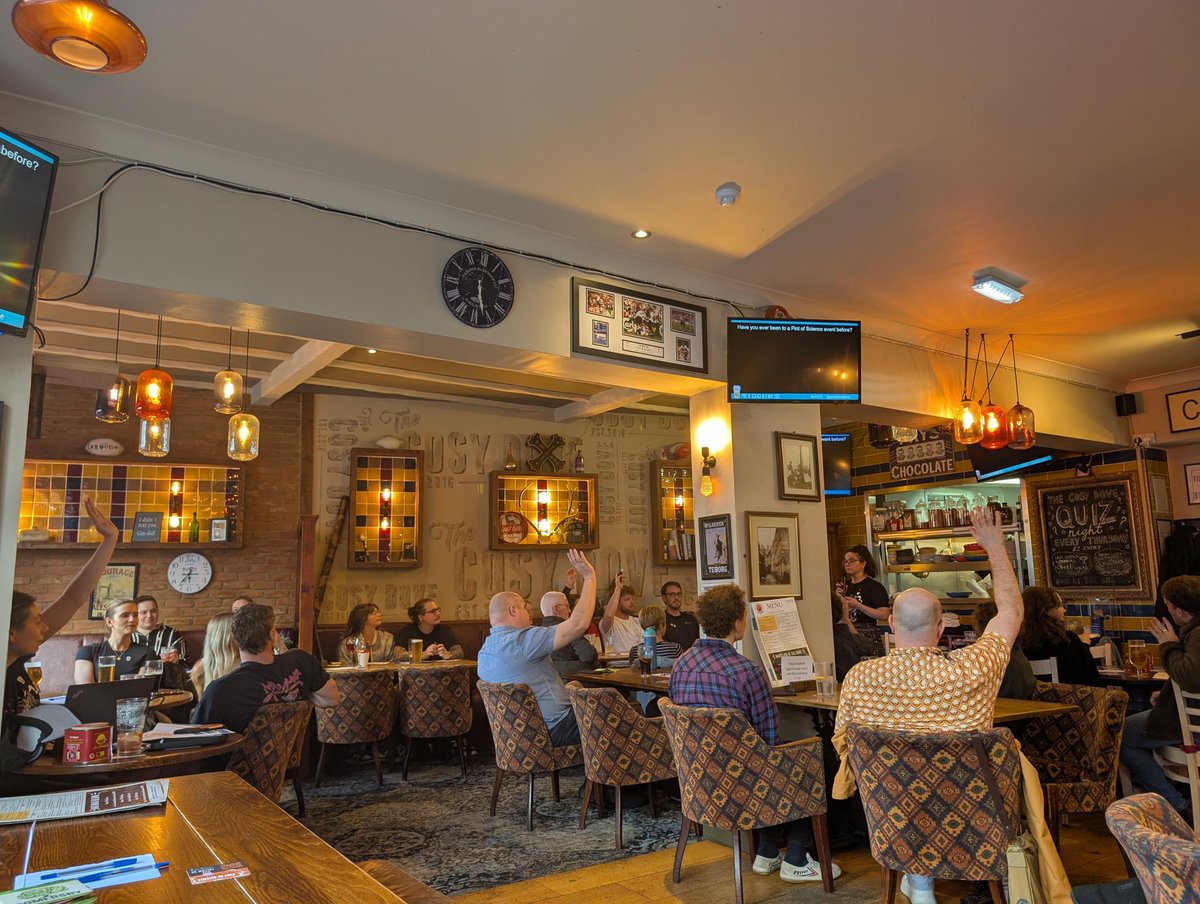 EngageFMS@NclUni (@engagefms) on Twitter photo We had a fantastic time at <a href="/pintofscience/">Pint of Science UK</a> at the Cosy Dove last night!
Did you miss it? Don't worry, tickets are still available for tonight's event Smart bacteria protect themselves: pintofscience.co.uk/event/smart-ba…
#pint25 We had a fantastic time at <a href="/pintofscience/">Pint of Science UK</a> at the Cosy Dove last night!
Did you miss it? Don't worry, tickets are still available for tonight's event Smart bacteria protect themselves: pintofscience.co.uk/event/smart-ba…
#pint25
