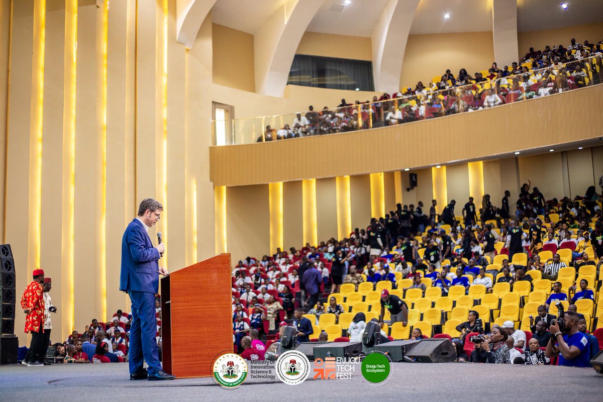 Enugu_techfest's tweet image. Thank you, Dr. Ervin, Political and Economic Chief at the @USinNigeria, for sharing your global perspective and insightful deep dive into sustainable innovation in Enugu State.
A standout moment from your session was your observation that the headquarters of tech evolution in…