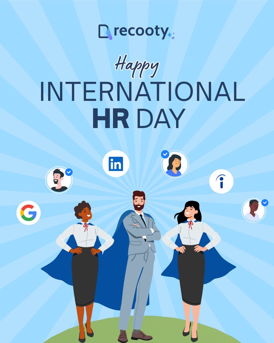 They don’t wear capes, but they power every workplace.

Cheers to the real superheroes — our HR champions! 💙
Happy International HR Day from Recooty!

#InternationalHRDay #HRHeroes #PeopleFirst #TeamRecooty