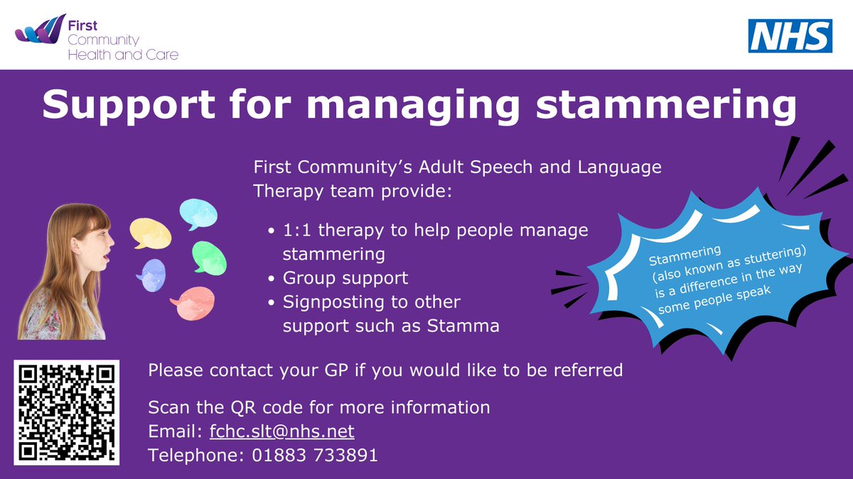 1stchatter's tweet image. Do you or someone you know need help with stammering? Visit our Adult Speech and Language Therapy webpage for more info and referral options: ow.ly/lM8G50VTPJl