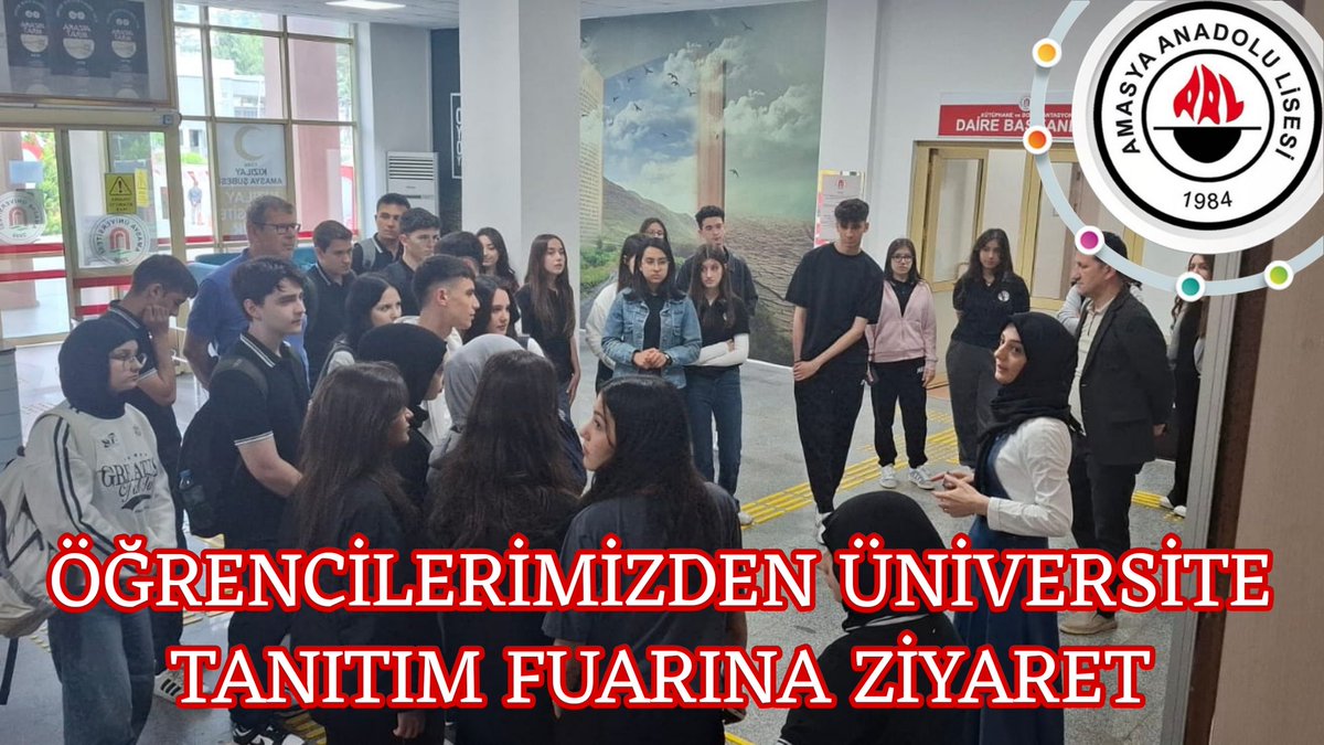 ÖĞRENCİLERİMİZDEN ÜNİVERSİTE TANITIM FUARINA ZİYARET

Okulumuz on birinci sınıf öğrencileri Amasya'da düzenlenen ünversite tanıtım fuarına ziyaret gerçekleştirdi.

amasyaanadolulisesi.meb.k12.tr/icerikler/ogre…

<a href="/Amasyamem05/">Amasya İl Millî Eğitim Müdürlüğü</a> <a href="/mehmetalikatip1/">Mehmet Ali KATİPOĞLU 🇹🇷</a> <a href="/satilmisoglu/">Hasan SATILMIŞOĞLU</a>