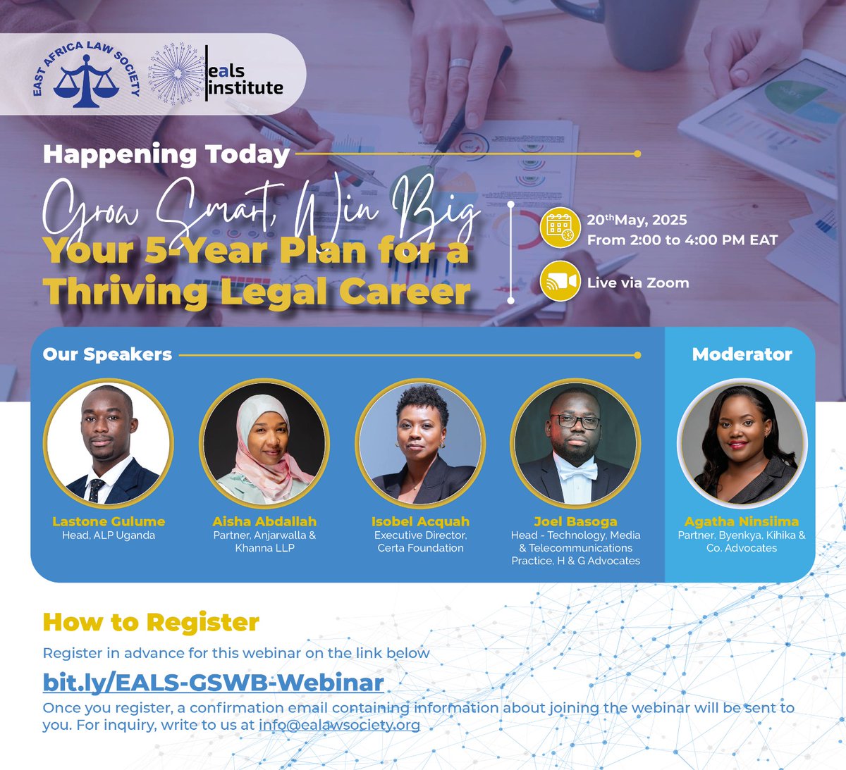 If someone asked you, “What do your next 5 years look like?” — would you know what to say?

If not, you’re not alone—and that’s exactly why we’re here.

🎯 Grow Smart, Win Big: Your 5-Year Plan for a Thriving Legal Career goes live TODAY!

Join legal experts as they guide you