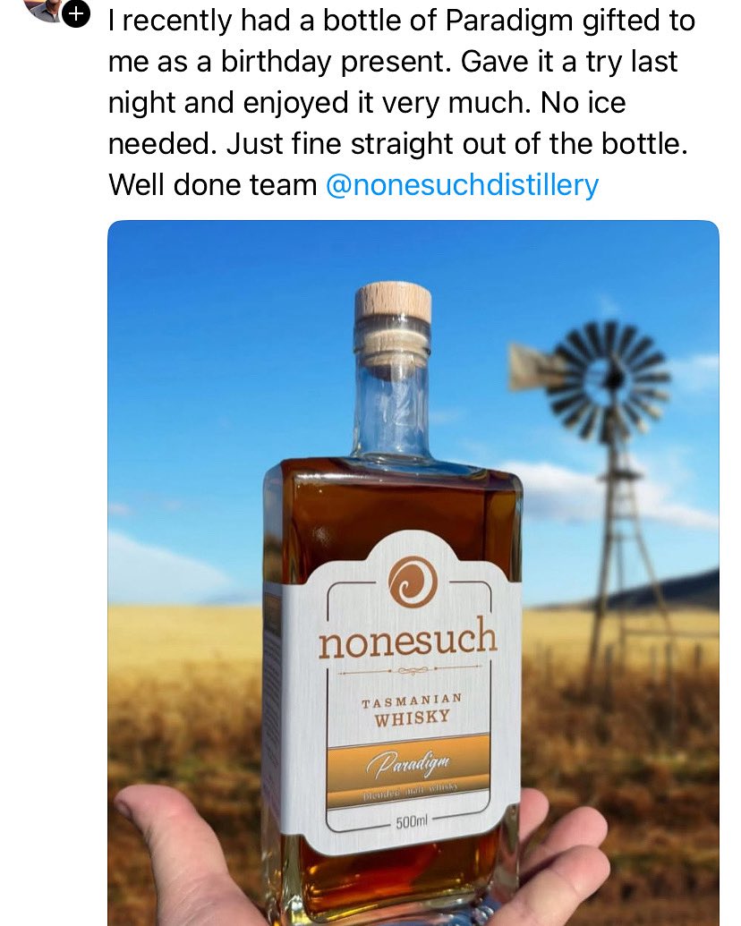Thanks to Mark for this terrific post over on Threads.  Great photo too. #whisky #Tasmanianwhisky #Tasmanian