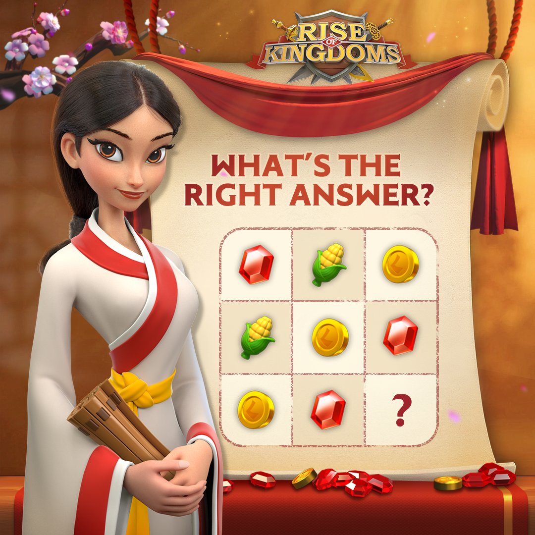 What's the right answer? 
Look at the pattern carefully… what goes in the “❓” spot?