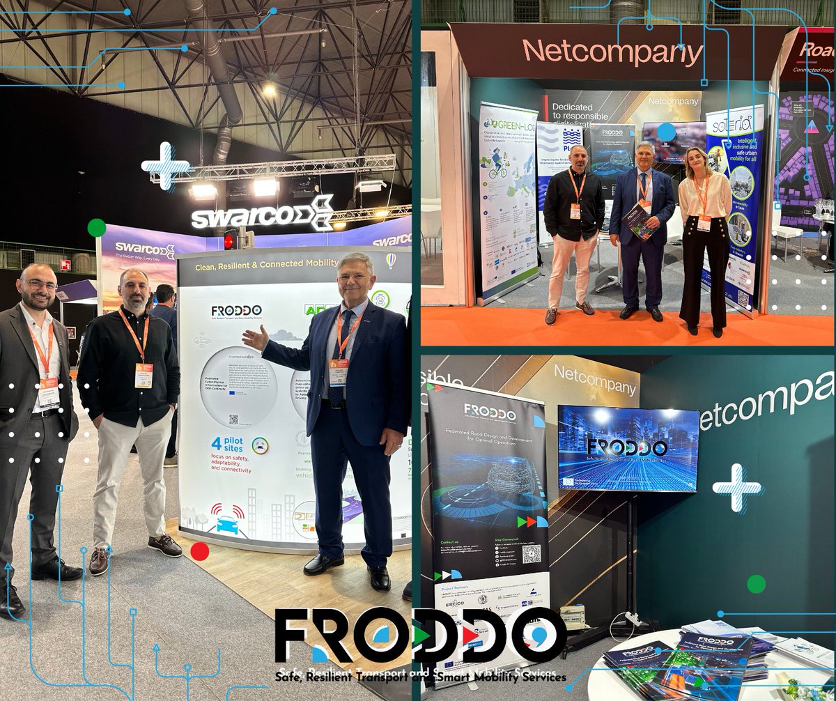 ✅ Huge interest in the #FRODDOproject &amp; how we're enabling vehicles, roads &amp; traffic systems to talk to each other — even in tunnels, storms or complex junctions during the 1st day of the 16th ITS 2025. 🌧️🚗📡

🟡 Day 2 is ON! Catch us at 2 special sessions + visit our booth A25