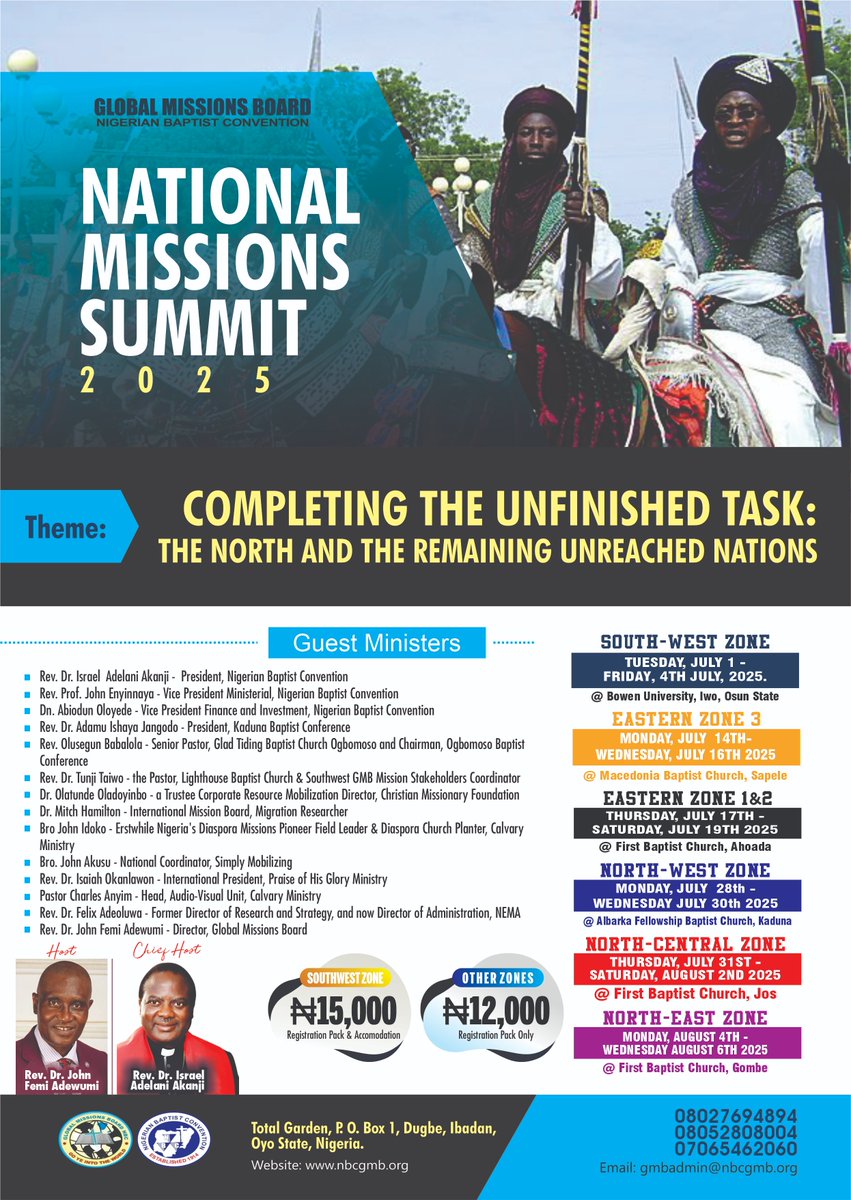 IT'S A MOVEMENT..... JOIN THE TRAIN..... MISSION SUMMIT 2025 <a href="/OfficialNBCHQ/">Nigerian Baptist Convention</a>  <a href="/NHBCHQ/">New Heritage Baptist Church</a> @NFTV <a href="/BWMUofNigeria/">Baptist Women's Missionary Union of Nigeria</a> <a href="/oritamefabc/">Oritamefa Baptist Church, Ibadan.</a> <a href="/gbcalagbado/">Gateway Baptist Church</a> <a href="/NBC_JOS/">NASARAWA BAPTIST CHURCH, JOS</a>  <a href="/ariseforimpact/">Arise for Impact</a>