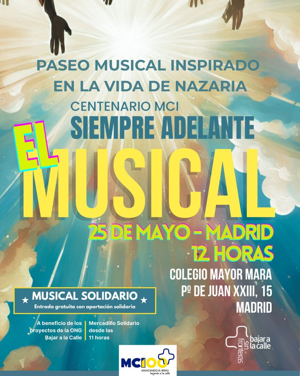 Colegio Santa María de los Apóstoles - Madrid (@smamadrid) on Twitter photo 🎛️ ¡Festival de canciones para celebrar los 💯 años de las #MCI! Con temas que nos inspiran y que recuerdan los hitos de Nazaria y de la congregación.
📍 <a href="/cmumara/">Colegio Mayor MARA</a>
ℹ️ Entrada gratuita con aportación solidaria para la ONG <a href="/BajarCalle_SF/">Bajar a la Calle sin Fronteras</a>
💛🤍 #Centenario #ConNazariaVamosALos100 🎛️ ¡Festival de canciones para celebrar los 💯 años de las #MCI! Con temas que nos inspiran y que recuerdan los hitos de Nazaria y de la congregación.
📍 <a href="/cmumara/">Colegio Mayor MARA</a>
ℹ️ Entrada gratuita con aportación solidaria para la ONG <a href="/BajarCalle_SF/">Bajar a la Calle sin Fronteras</a>
💛🤍 #Centenario #ConNazariaVamosALos100
