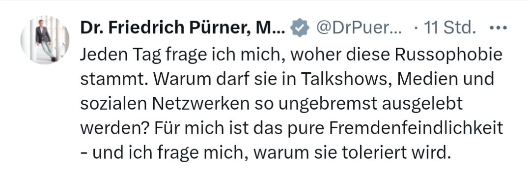 Zufälligerweise kam das Russophobie-Thema erst auf, als Russland einen Krieg gestartet und zigtausende Menschen in der Ukraine ermordet hat.